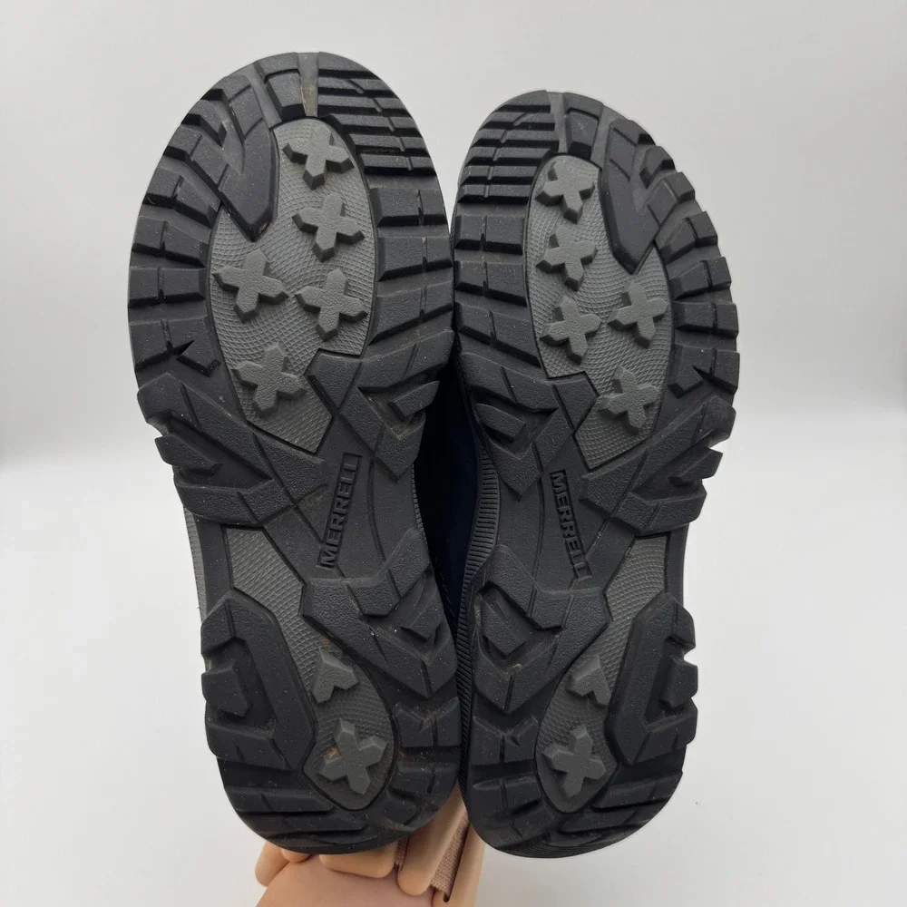 Merrell Mens Anvik Pace Moc Black Leather Slip On Hiking Shoes J95159 Size 10.5